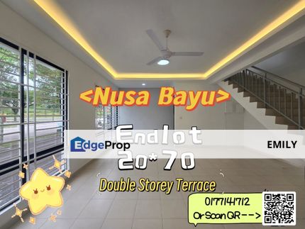 ❤️Nusa Bayu Double Storey Terrace House Endlot Partially Furnished Unit For Sale ❤️, Johor, Nusajaya