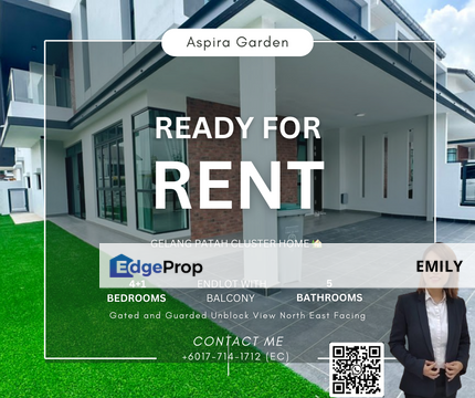 Gelang Patah Aspira Gardens 2 Storey Cluster Home Endlot with 5 Bedrooms Partial Furnish Unit For Rent ❤️❤️, Johor, Gelang Patah