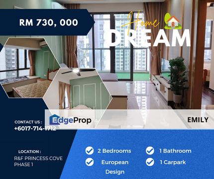 Princess Cove Phase 1 Two Bedrooms Fully Furnished with Renovated Unit For Sale 🤩🤩, Johor, Johor Bahru