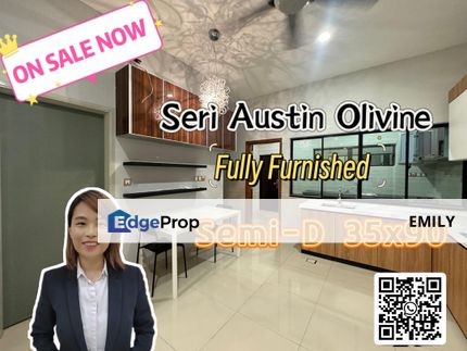 Seri Austin Olivine Semi D Fully Furnished with Renovation On Sale NOW 🔥 🔥 🔥 , Johor, Johor Bahru