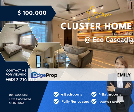 Setia Eco Cascadia Fully Renovated Cluster with 4 Bedrooms Unit For Sale NOW 🔥 🔥 🔥 , Johor, Johor Bahru