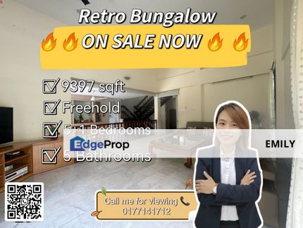 JB Town Kolam Air 2 Storey RETRO Bungalow with Big Land ON SALE NOW 🔥🔥🔥, Johor, Johor Bahru