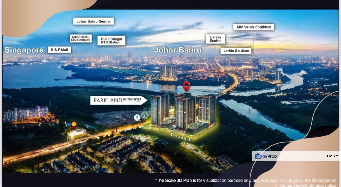 Parkland By The River Permas Jaya BRAND NEW 🆕 Apartment OPEN FOR SALE 🔔 🔔 🔔 NO BOOKING FEES REQUIRED  Beside Permas Bridge, Johor, Permas Jaya/Senibong