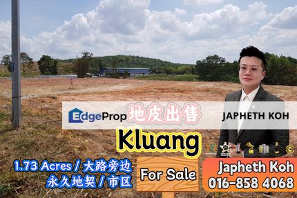 Kluang 1.73 Acres Land For Sale, Johor, Kluang