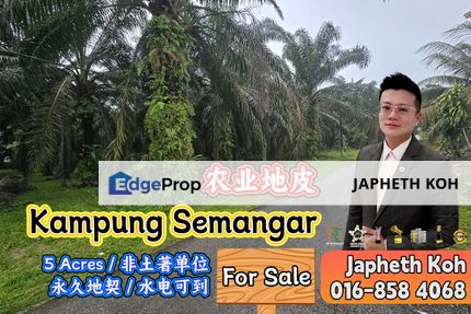 Kampung Semangar 5 Acres Agriculture Land For Sale, Johor, Kota Tinggi