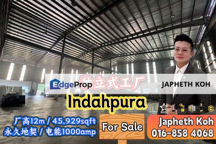 Indahpura 1.5 Storey Detached Factory For Sale, Johor, Kulai