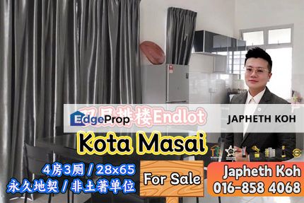 Kota Masai Double Storey Terrace House Endlot For Sale, Johor, Pasir Gudang