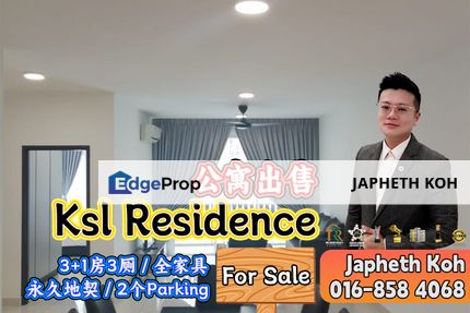 Ksl Residence 3 Bedroom Unit For Sale, Johor, Johor Bahru