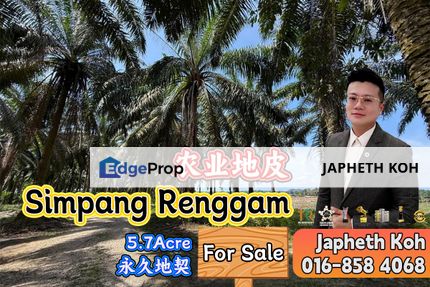 Simpang Renggam Agriculture Land For Sale, Johor, Kluang