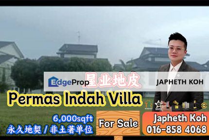 Permas Indah Villa Residential Land For Sale, Johor, Permas Jaya/Senibong