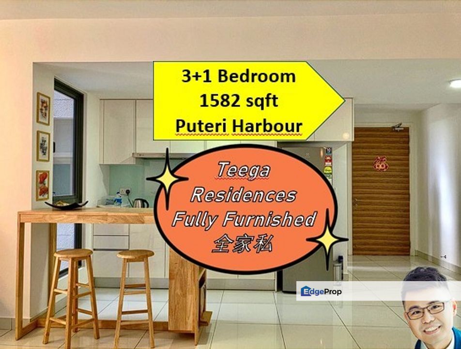 3 plus 1 Room Fully Furnished Teega Residences Puteri Harbour Condo, Johor, Kota Iskandar