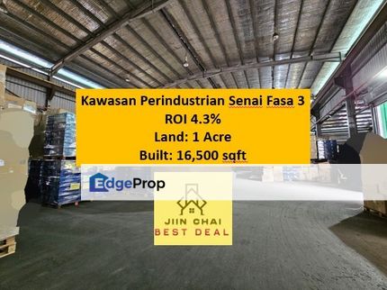 4.3% ROI  Single Story Detached Factory with 5 ton Crane and Additional Warehouse Jalan Cyber 5 Kawasan Perindustrian Senai Fasa 3, Johor, Senai