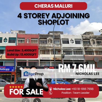 4 Storey Adjoining Shoplot @ Jalan Mahkota Taman Maluri Cheras, Kuala Lumpur, Cheras