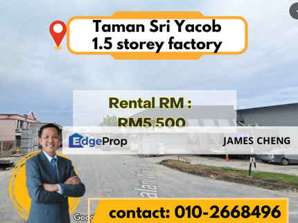 Tạman Tan Sri Yacob 1.5 Factory fully extend For Rent, Johor, Skudai