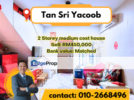 Tan Sri Yacoob 2-storey medium cost house for sale, Johor, Skudai