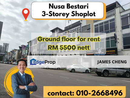  Nusa Bestari 3storey shoplot Grd fl for Rent, Johor, 