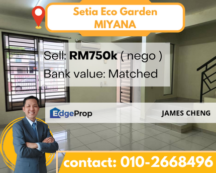 Setia eco garden , MIYANA double storey terrace house for sale, Johor, Gelang Patah