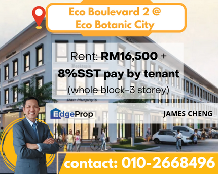 Eco Boulevard 2 @ Eco Botanic City 3storey Shop office Whole Block for Rent, Johor, 