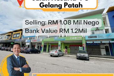 Nusaria 4 @ Gelang Patah 3 Storey Shoplot for Sale-Bank value higher than Selling Price