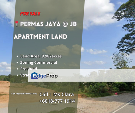 Permas Jaya 8.982acres Apartment Land for Sale, Johor, Johor Bahru