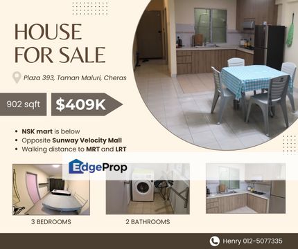 Plaza 393 Block C, Taman Maluri For Sale, Kuala Lumpur, Cheras