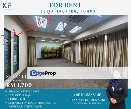 Office Space For Rent at Taman Setia Tropika, Johor, Johor Bahru