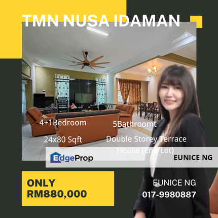 Taman Nusa Idaman - Double Storey Terrace House For Sale (End Lot), Johor, 