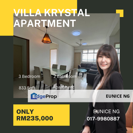 Villa Krystal Apartment @ Selesa Jaya Skudai Fully Furnish Unblock View , Johor, Skudai