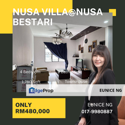 For Sale - Nusa Villa, Nusa Bestari Town House Fully Renovated All Fixed Furnished, Johor, Nusajaya