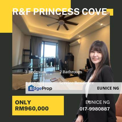 R&F Princess Cove, 1,047Sqft Fully Furnished, Johor, Johor Bahru