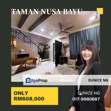 Taman Nusa Bayu - Double Storey Terrace House 20x60Sqft, Johor, Nusajaya