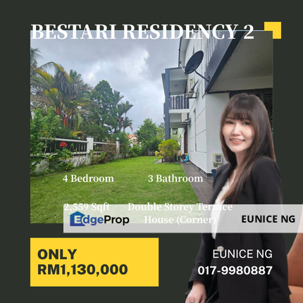 Nusa Bestari保安区双层全装修角头✨, Johor, Skudai