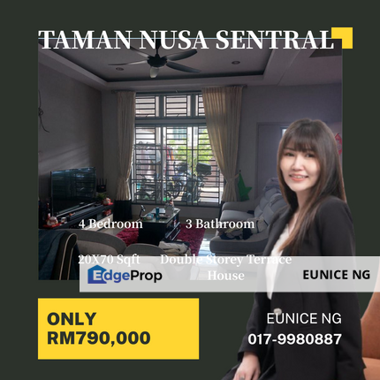 Taman Nusa Sentral (20x70Sqft) Double Storey Terrace House, Johor, 