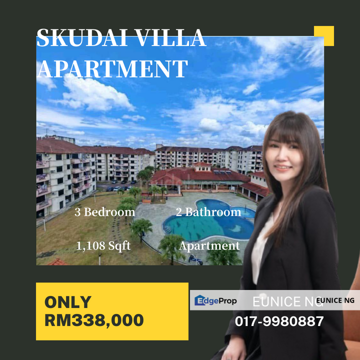 Skudai Villa Apartment (Very Good Condition) (Full Loan), Johor, Skudai