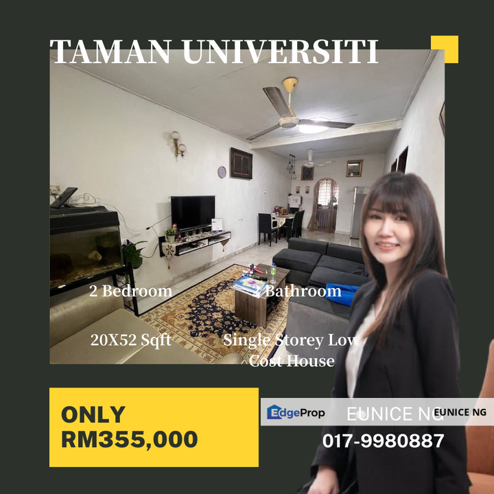 Taman Universiti @ Single Storey Low Cost House For Sale, Johor, Skudai