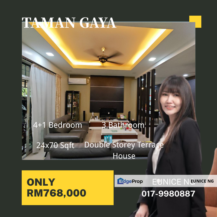 Taman Gaya, Ulu Tiram - Double Storey Terrace House 24x70Sqft, Johor, Ulu Tiram