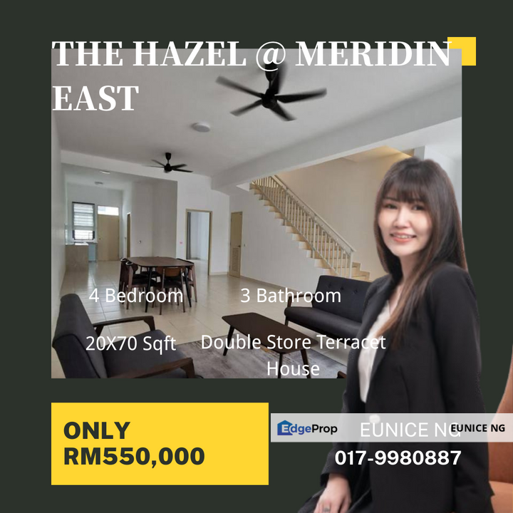 The Hazel @ Meridin East - Double Storey Terrace House For Sale 20x70Sqft, Johor, Pasir Gudang