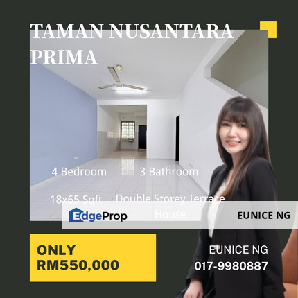 Taman Nusantara Prima - 18x65Sqft Double Storey Terrace House, Johor, Gelang Patah