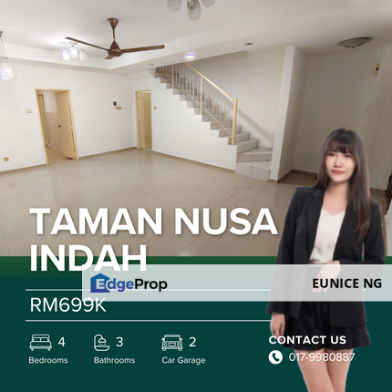 Taman Nusa Indah - 20x70Sqft Double Storey Terrace House, Johor, Nusajaya