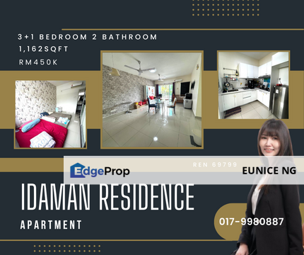 Idaman Residence 1,162Sqft Corner Unit For Sale, Johor, Nusajaya