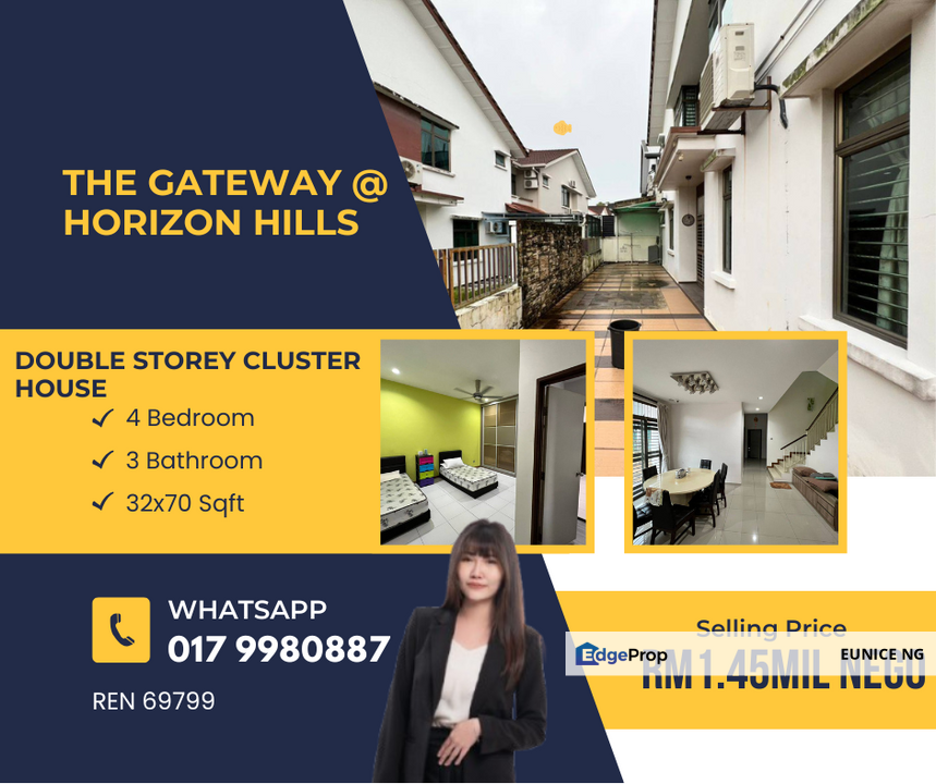 The Gateway @ Horizon Hills - Double Storey Cluster House For Sale , Johor, Nusajaya