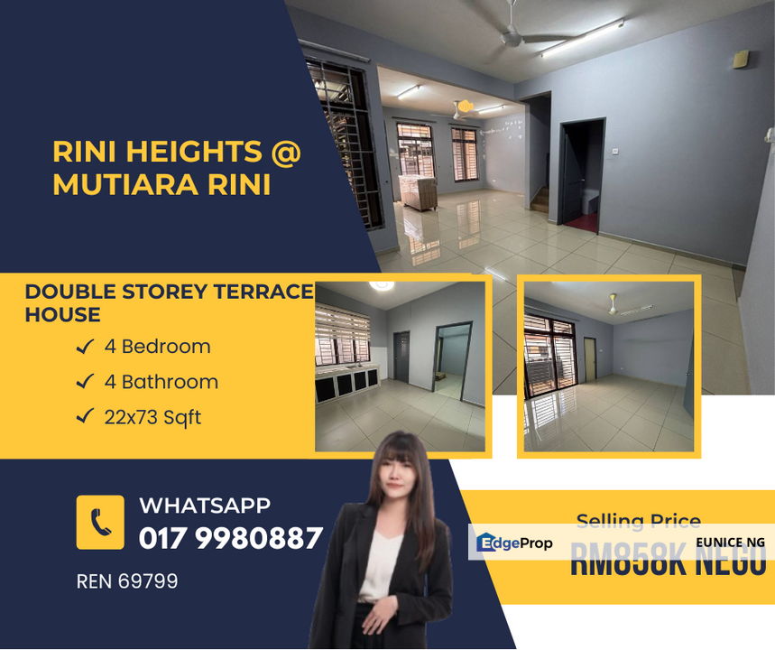 Rini Heights @ Mutiara Rini - Double Storey Terrace House For Sale, Johor, Skudai