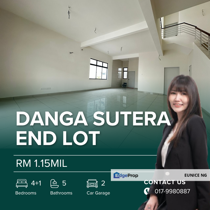 Danga Sutera - End Lot 25x72Sqft Double Storey Terrace House For Sale, Johor, Skudai