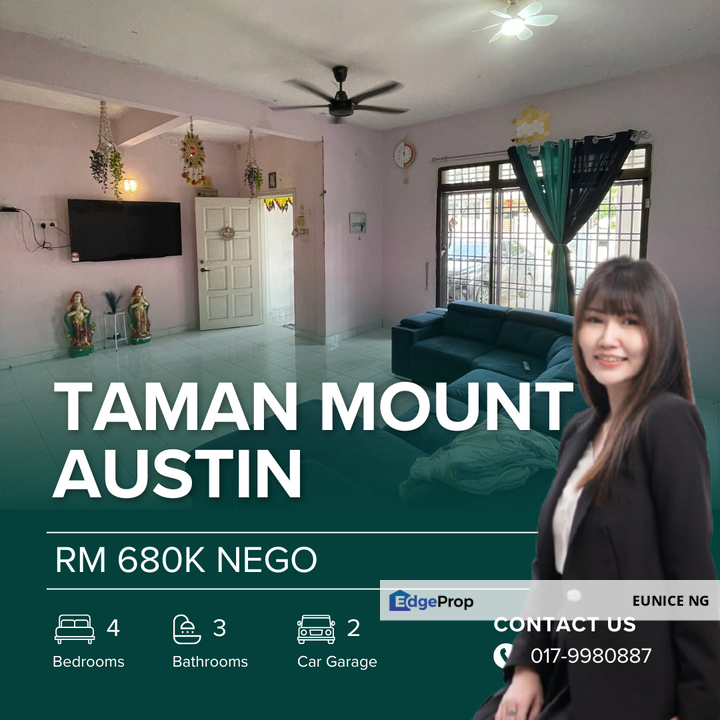 (Mount Austin) 22x70Sqft @ Double Storey Terrace House, Johor, Johor Bahru