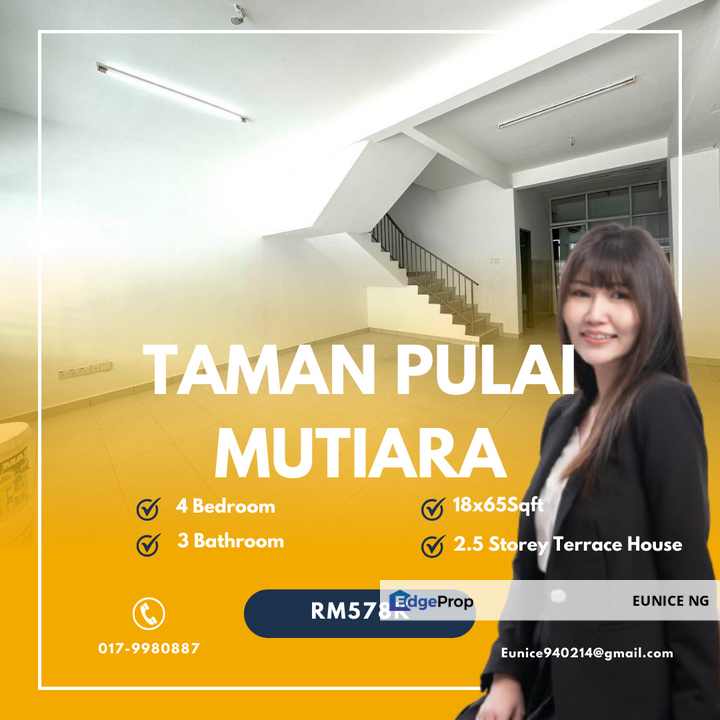 Taman Pulai Mutiara - 18X65Sqft 2.5 Storey Terrace House For Sale, Johor, 
