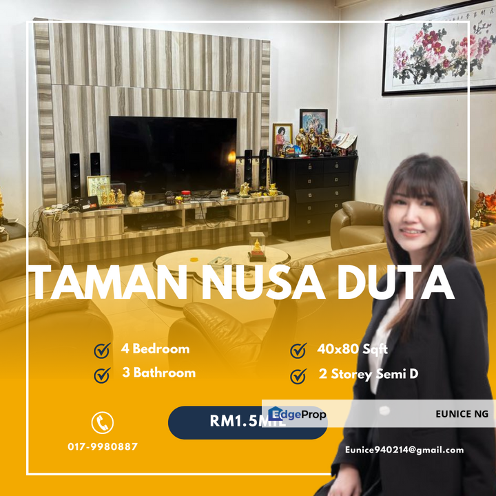 Taman Nusa Duta - Double Storey Semi D (Fully Extend), Johor, Johor Bahru