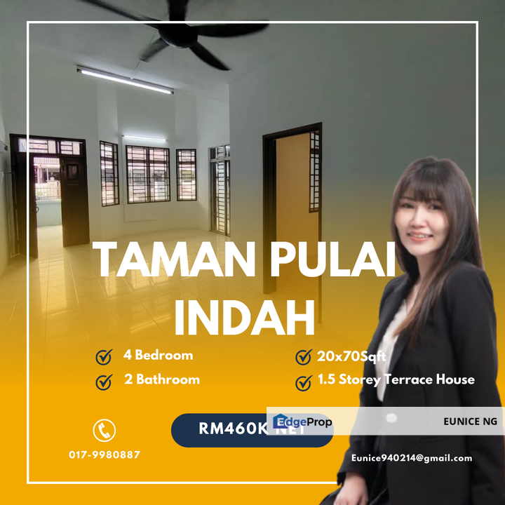 Taman Pulai Indah - 20x70Sqft 1.5 Storey Terrace House For Sale, Johor, Kangkar Pulai