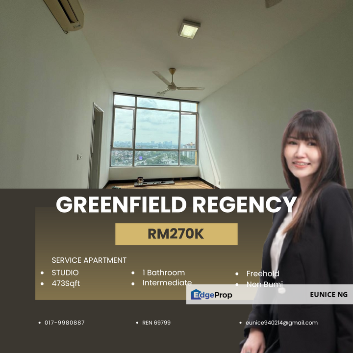 Greenfield Regency @ Studio For Sale, Johor, Tampoi