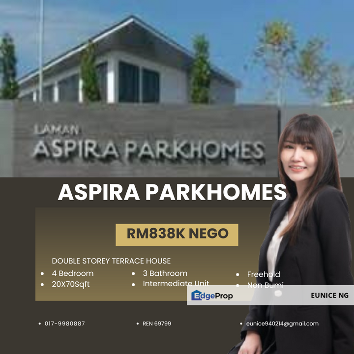 Aspira ParkHomes @ Gelang Patah, For Sale 20x70Sqft Double Storey Terrace House, Johor, Gelang Patah