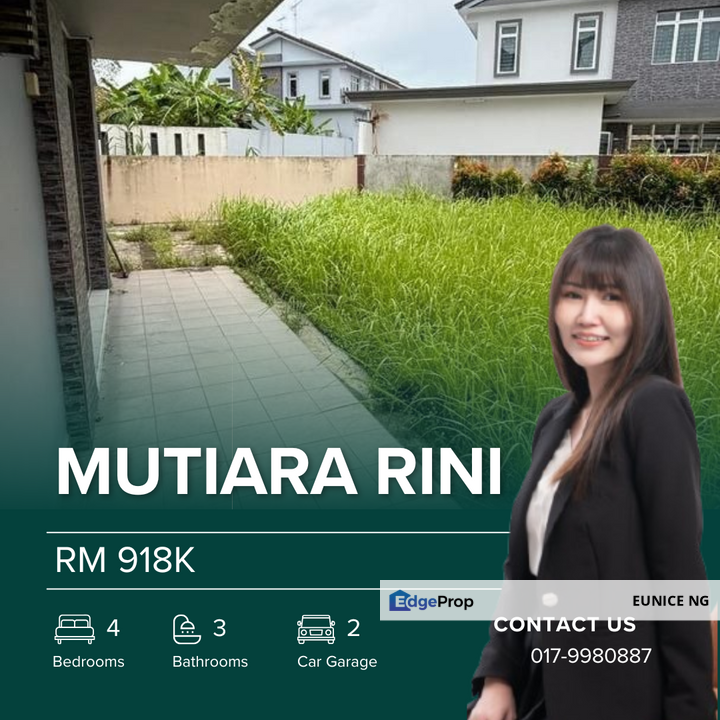 Mutiara Rini Jalan Utama Corner 双层排屋角头出售 超大空地, Johor, Skudai